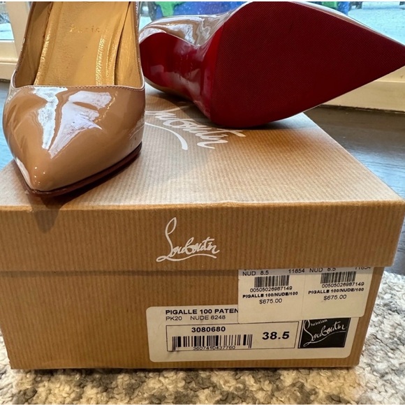 Christian Louboutin Pigalle 100 Patent Leather Pumps – Nude (Size 38.5) - Picture 2 of 5